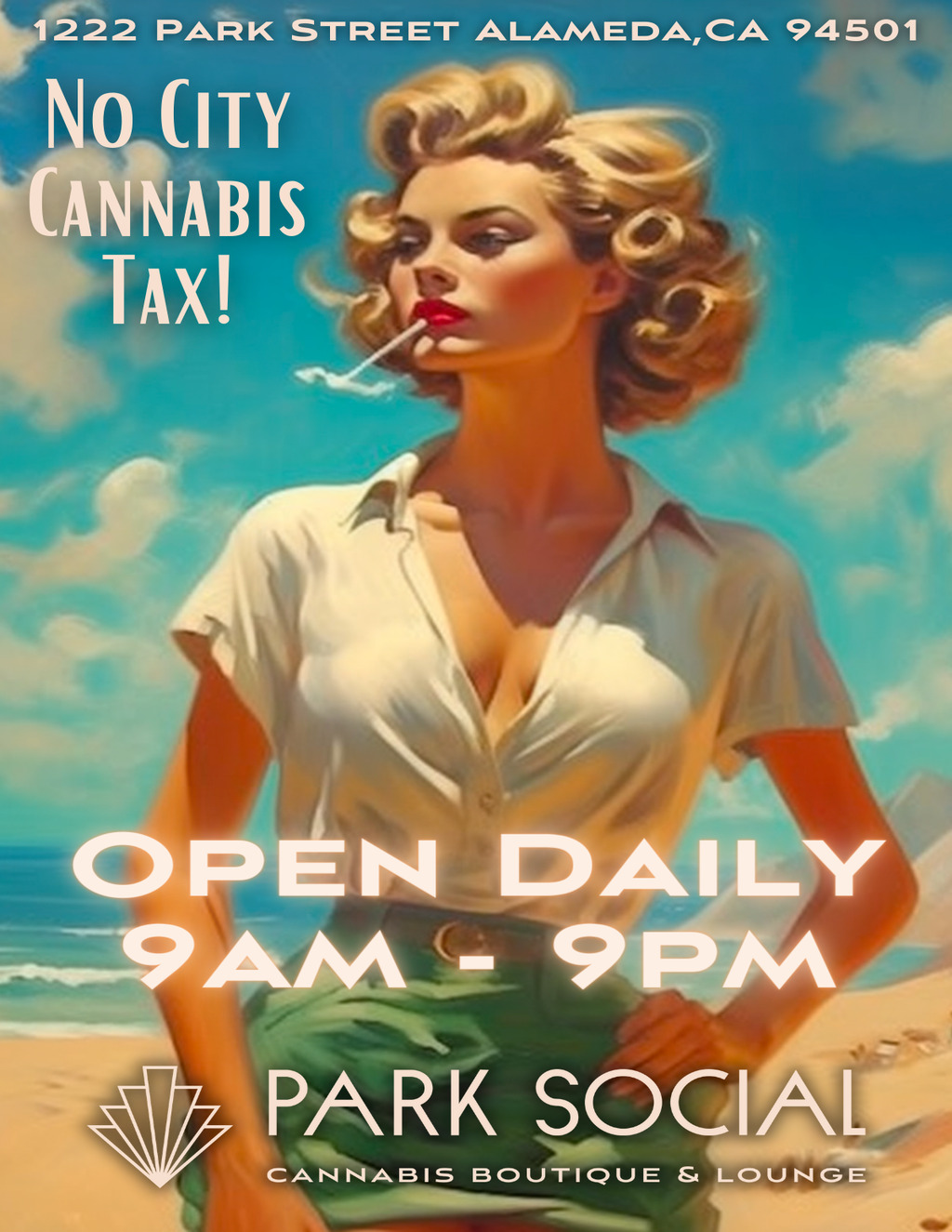 Park Social Welcome to Park Social Cannabis Boutique   Lounge  promotion flier on Digifli com