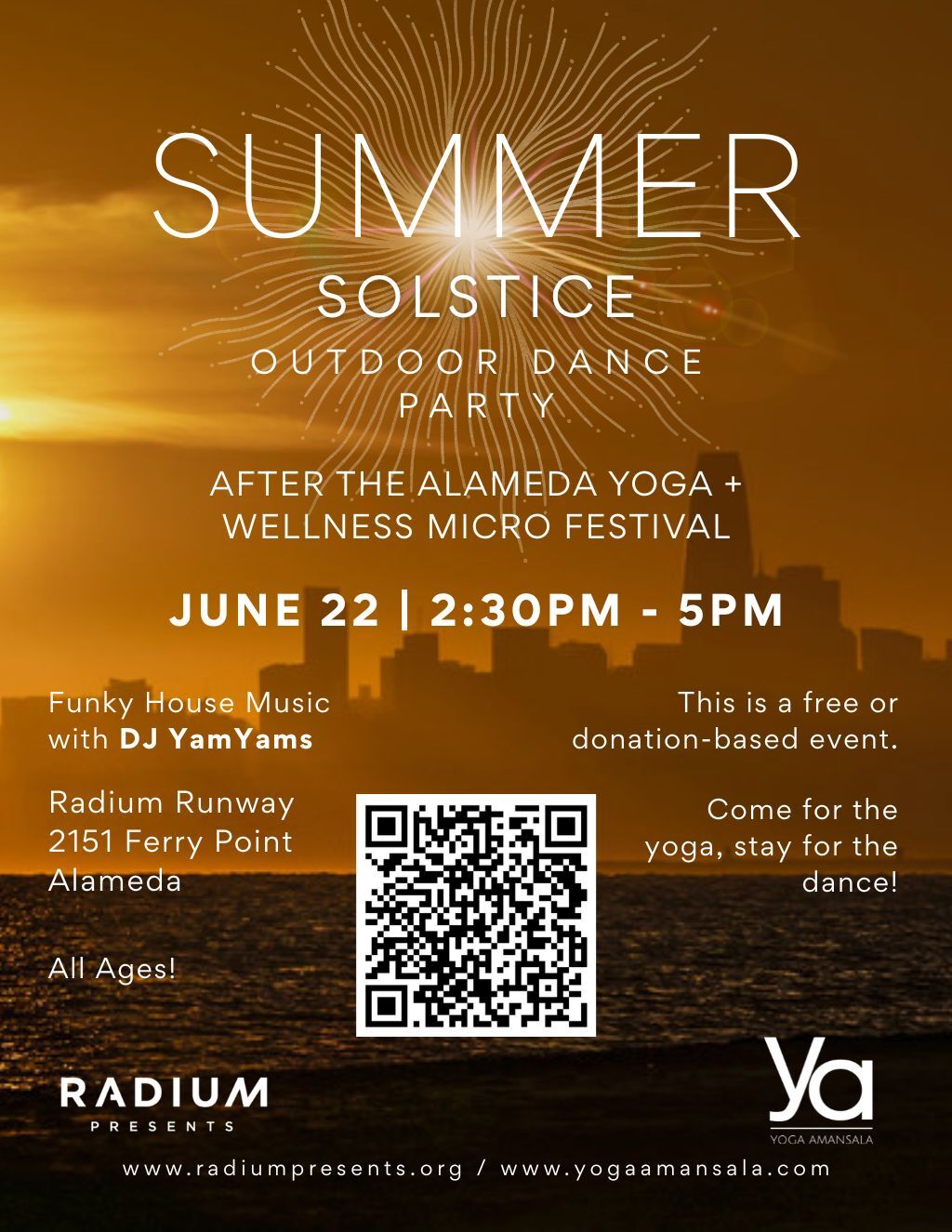 Yoga Amansala Radium Runway  Alameda promotion flier on Digifli com