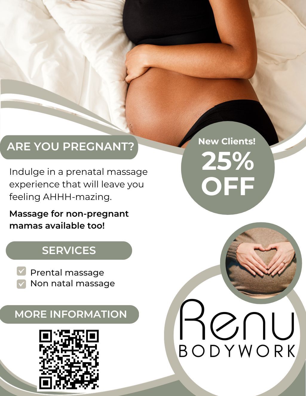 Yoga Amansala Relax Your Body and Mind with Renu Bodywork promotion flier on Digifli com