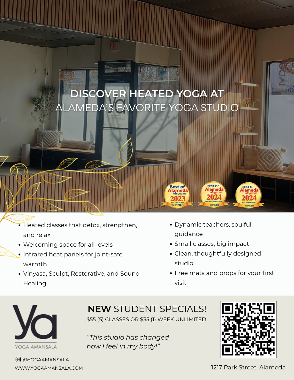 Yoga Amansala Yoga Amansala  Alameda promotion flier on Digifli com