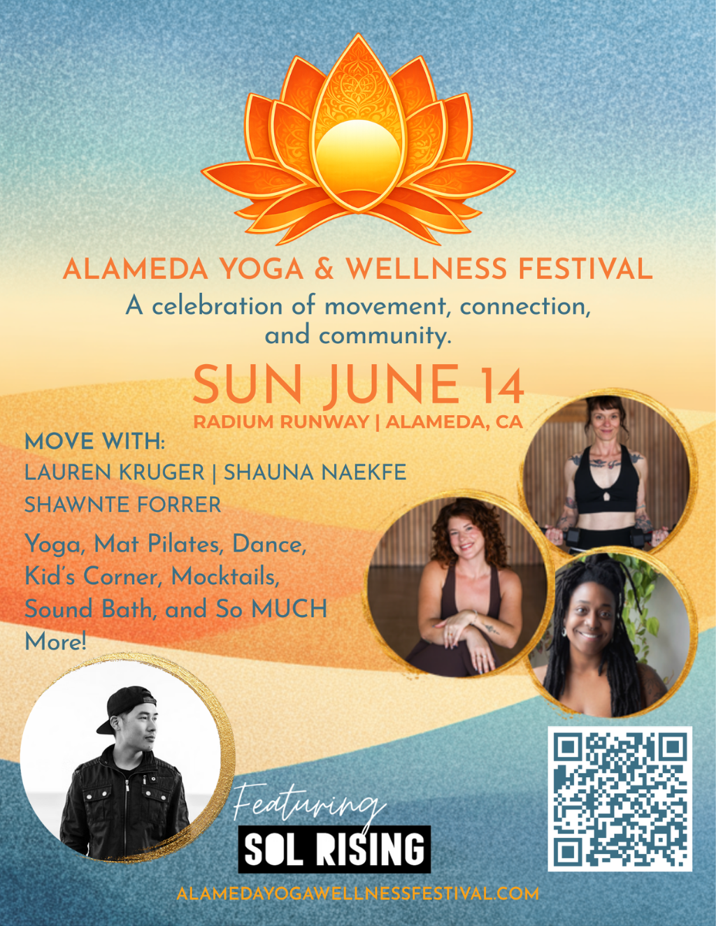 Yoga Amansala Radium Runway  Alameda  Yoga   Wellness Festival promotion flier on Digifli com