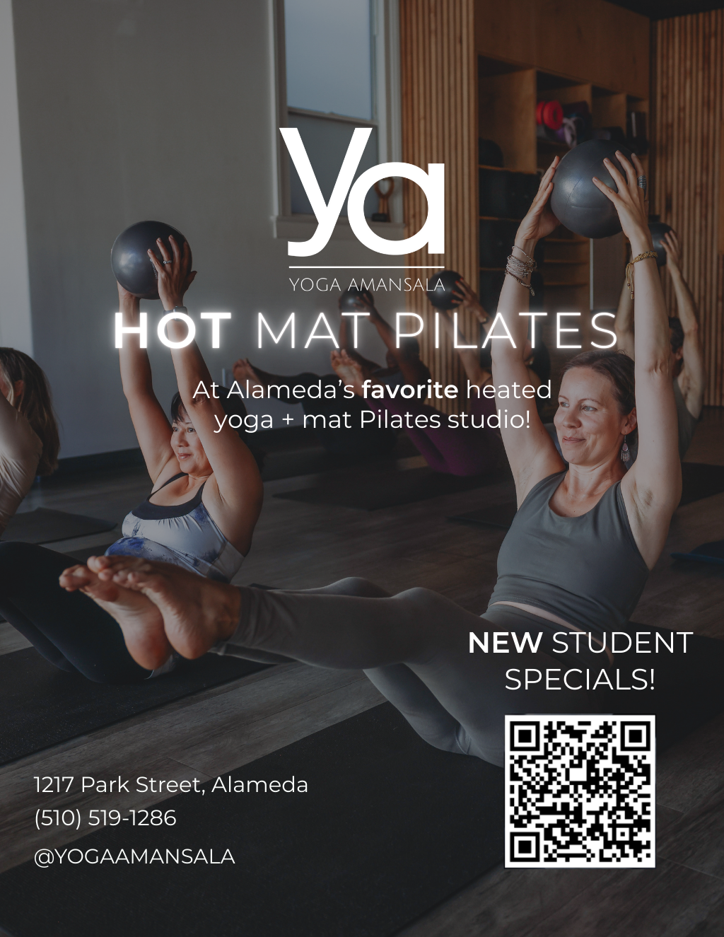 Yoga Amansala Yoga Amansala  Alameda  Hot Mat Pilates Event promotion flier on Digifli com