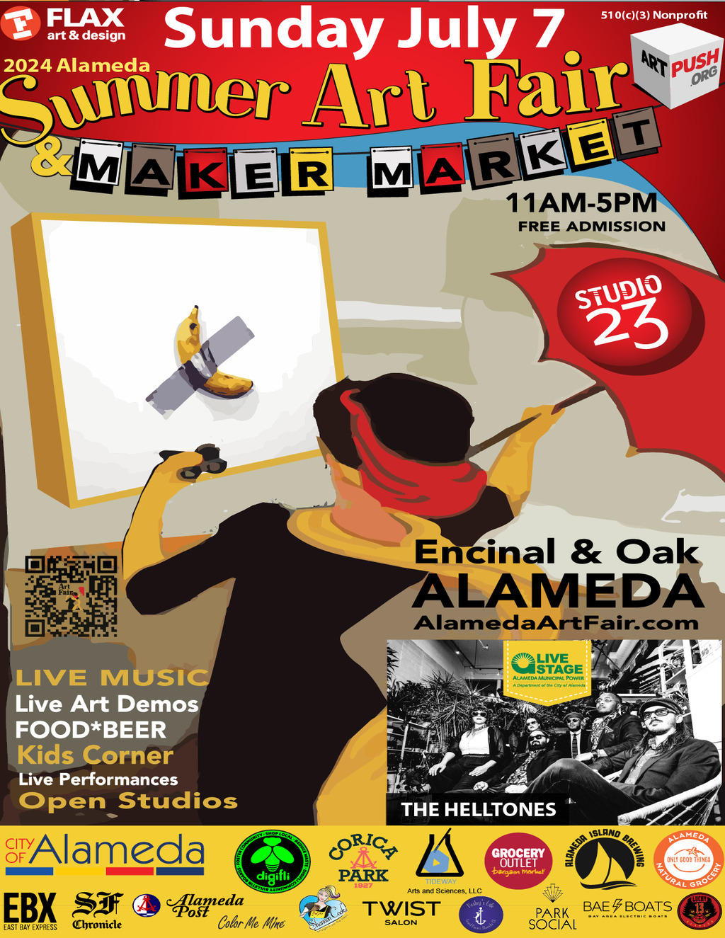 Studio 23 Gallery Get Ready for the 2024 Alameda Summer Art Fair   Maker Market  promotion flier on Digifli com