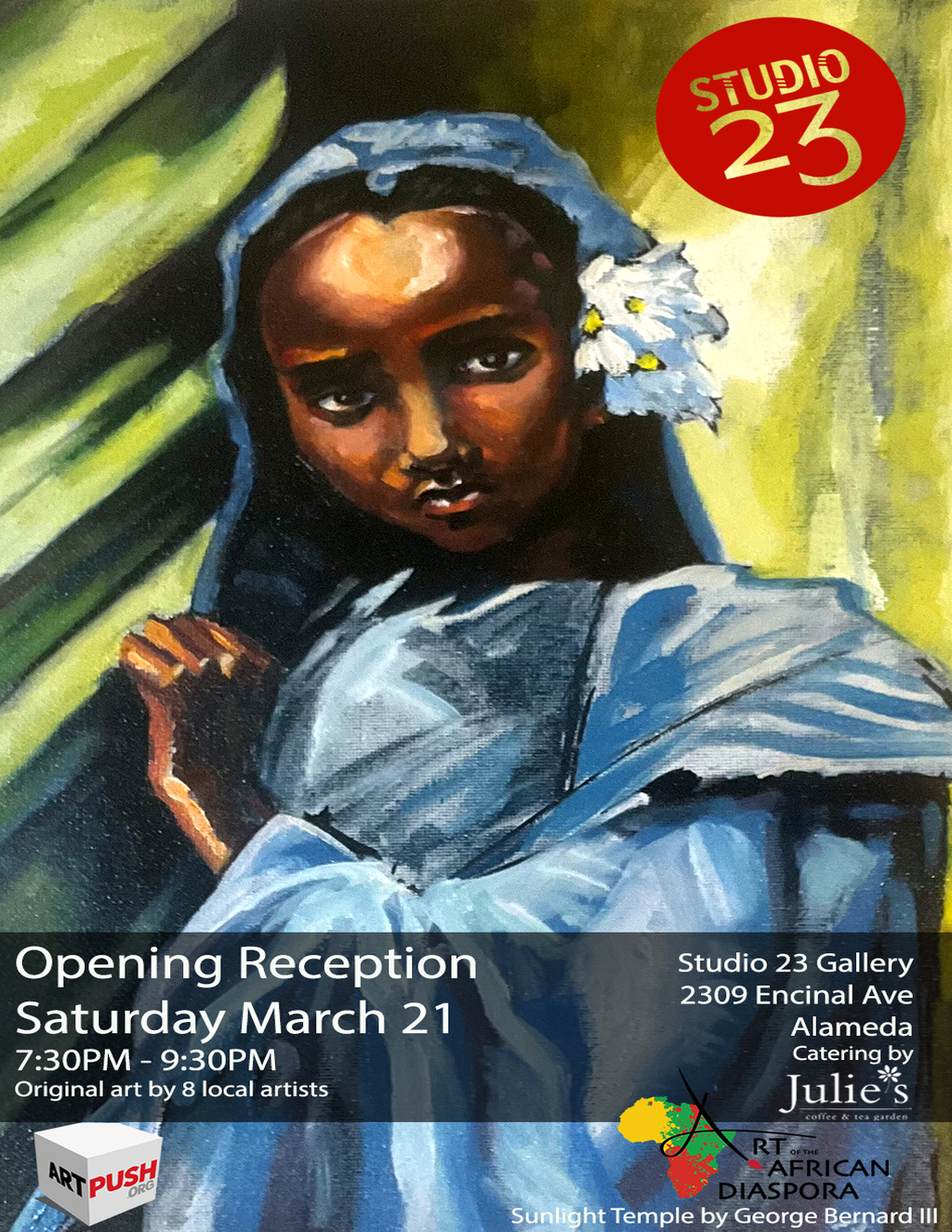 Digifli Studio 23 Gallery  Alameda  Art Opening Reception promotion flier on Digifli com