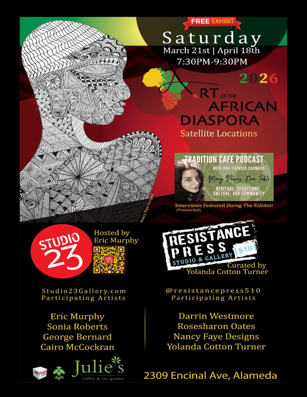 Digifli 2309 Encinal Ave  Alameda   Art of the African Diaspora Exhibit promotion flier on Digifli com