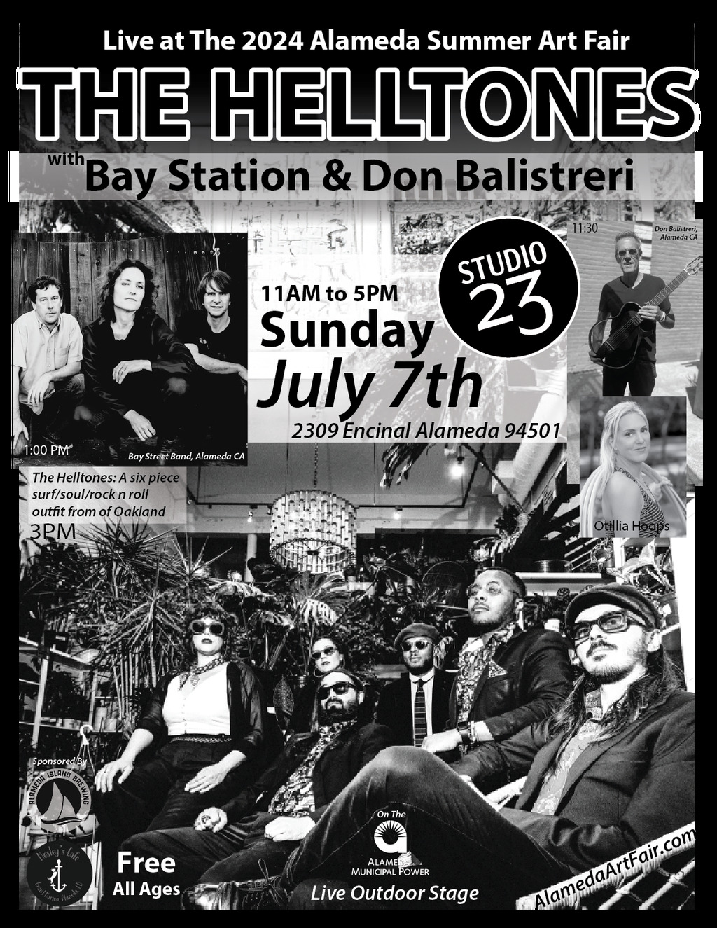 Studio 23 Gallery Rock the Day Away with The Helltones at Studio 23  promotion flier on Digifli com
