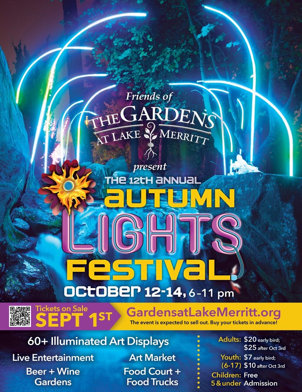 Digifli Community Bulletin Boards Friends of THEGARDENS LAKE Present Lights Festival promotion flier on Digifli com