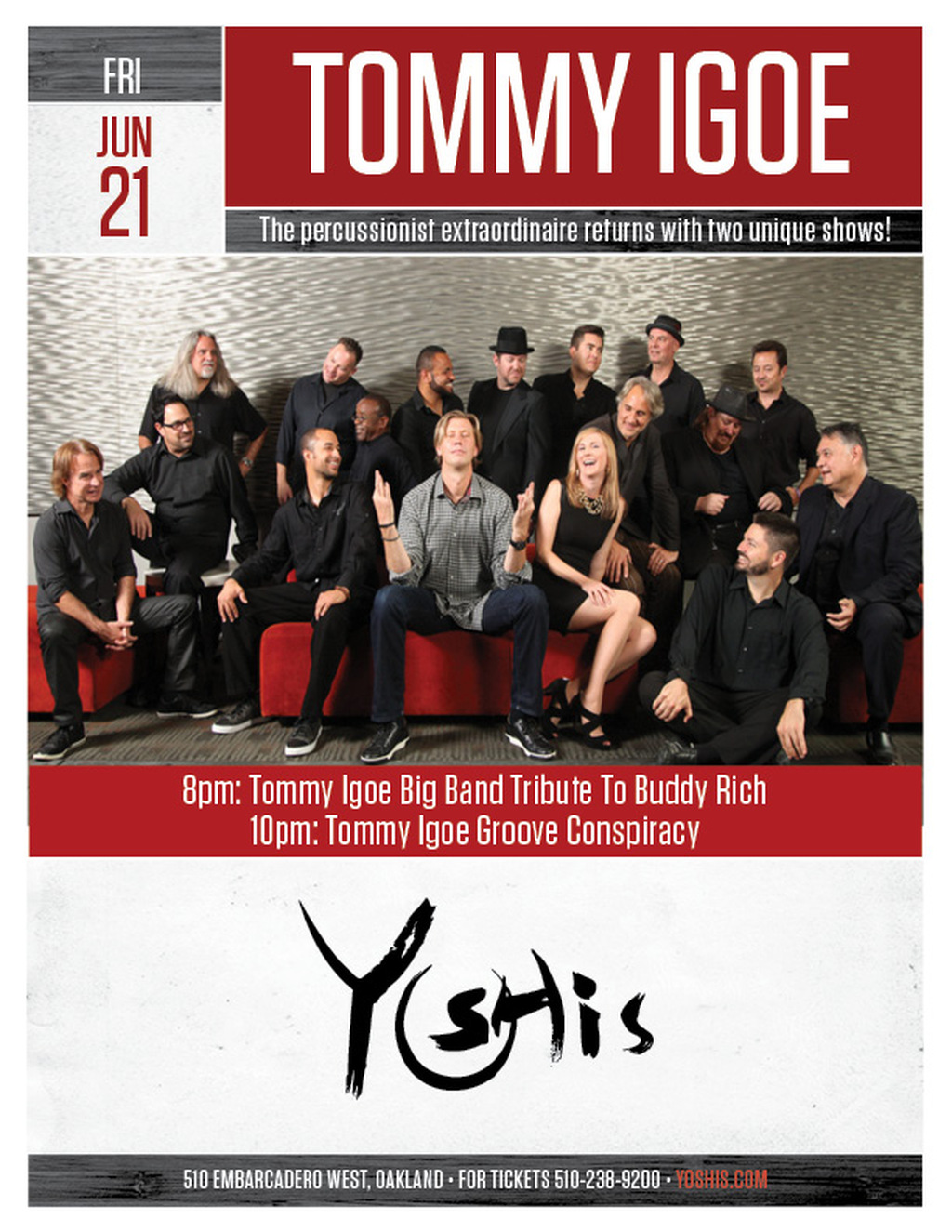 Yoshi s Get Ready for An Unforgettable Night With Tommy Igoe  promotion flier on Digifli com