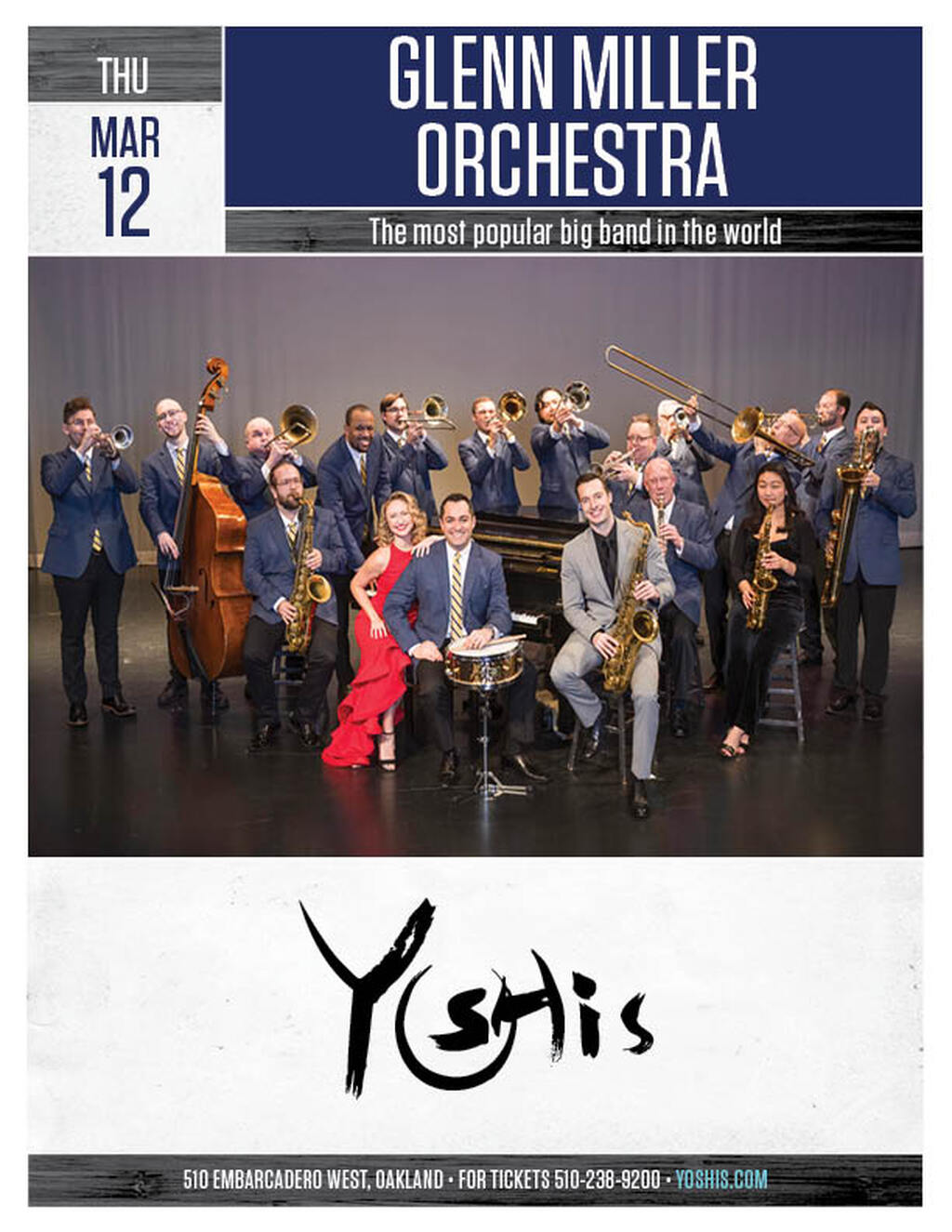 Yoshi s Yoshi s  Oakland  Glenn Miller Orchestra Event promotion flier on Digifli com