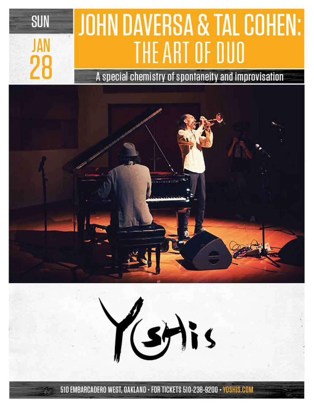 Yoshi s SUN JOHN DAVERSA   TAL COHEN  JAN THE ART OF DUO promotion flier on Digifli com