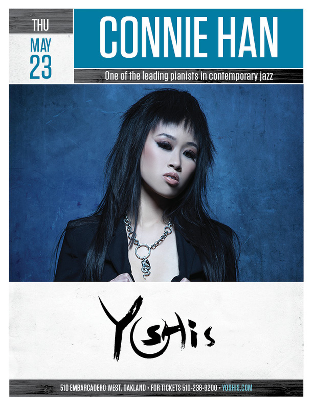 Yoshi s Experience the Incredible Jazz Pianist  CONNIE HAN at Yoshi s in Oakland promotion flier on Digifli com