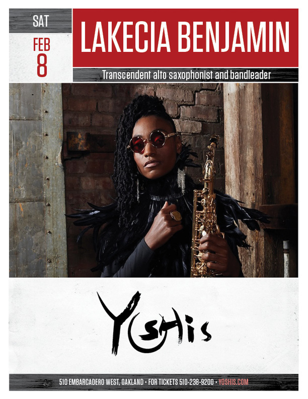 Yoshi s Jazz It Up with Lakecia Benjamin at Yoshi s Oakland  promotion flier on Digifli com