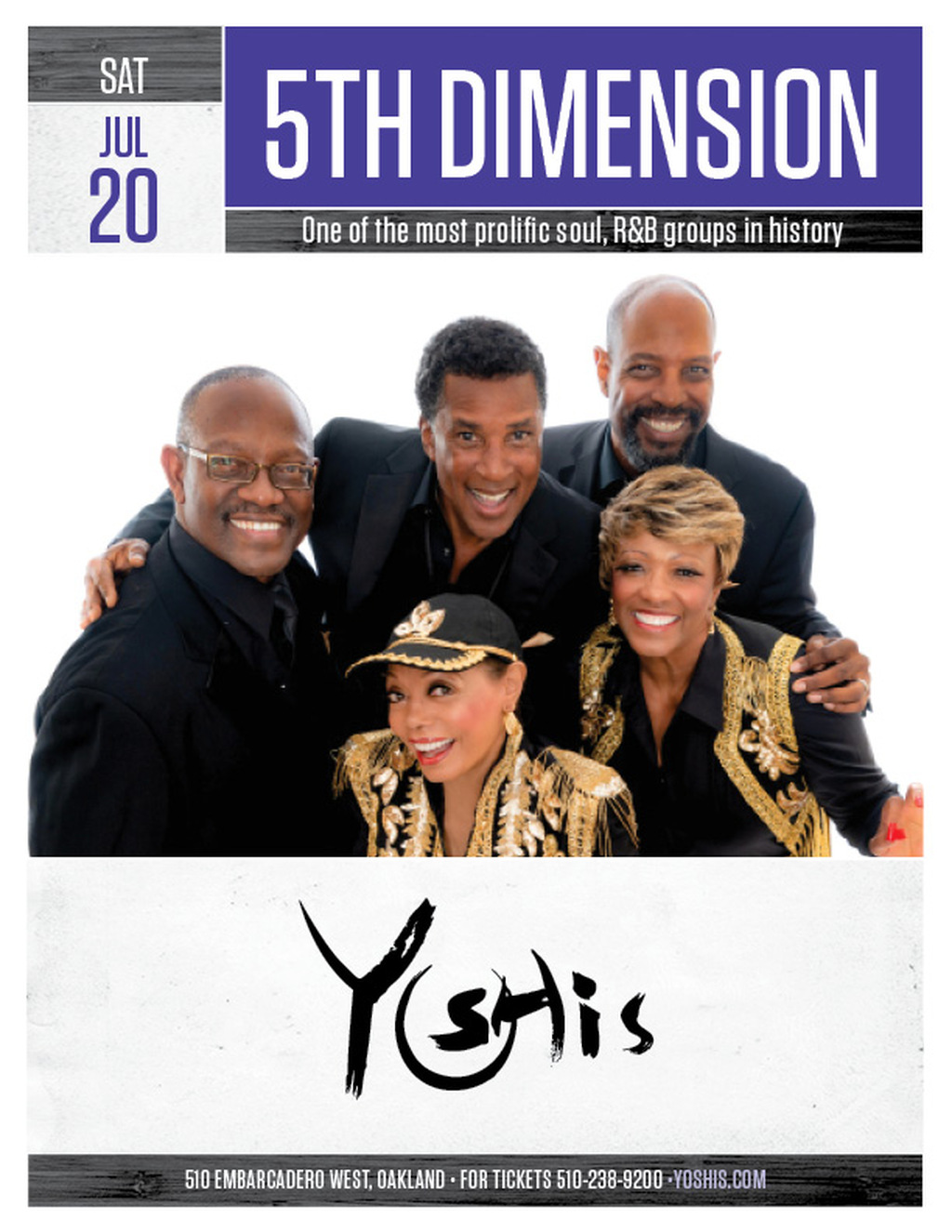 Yoshi s Get Ready to Groove with 5th Dimension at Yoshi   s  promotion flier on Digifli com