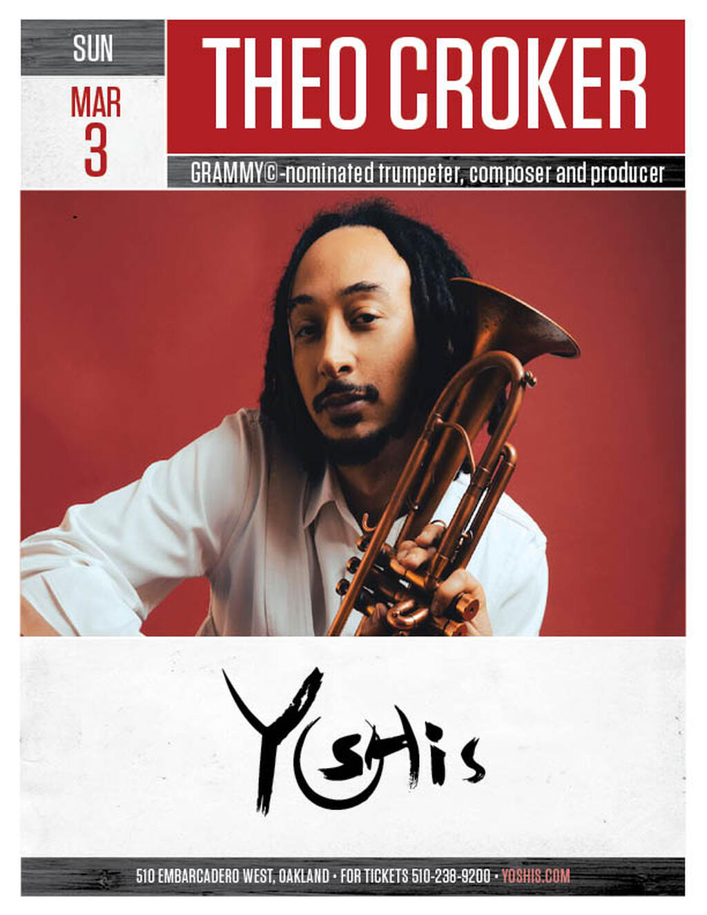 Yoshi s Jazz Up Your Night at Yoshi s with SUN MAR THEO CROKER promotion flier on Digifli com