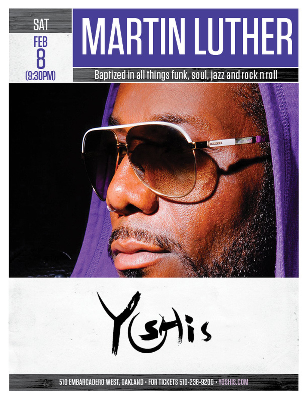 Yoshi s Get Ready to Groove at Yoshi s Oakland  A Night with Martin Luther  promotion flier on Digifli com