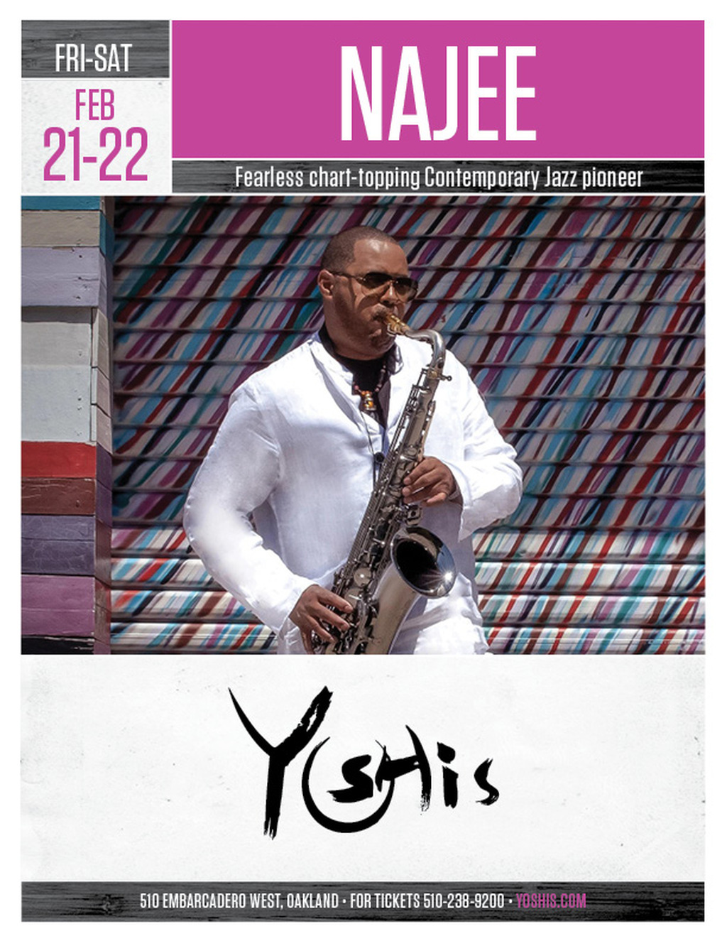 Yoshi s Jazz It Up at Yoshi s Oakland  A Night with Najee  promotion flier on Digifli com