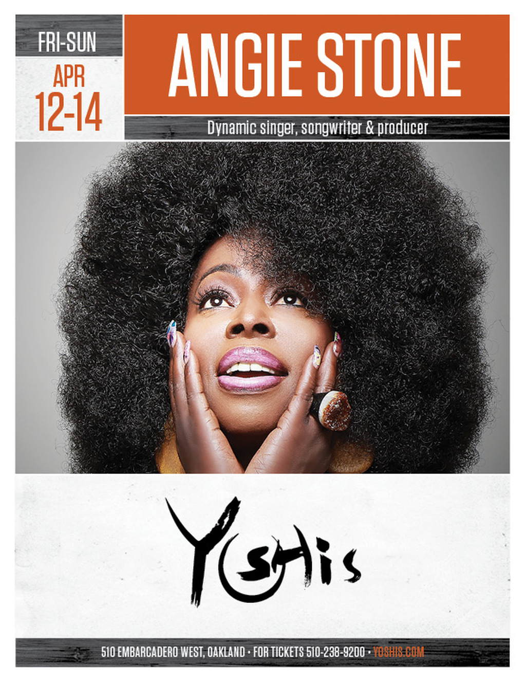Yoshi s Experience the Dynamic Sounds of Angie Stone at Yoshi s promotion flier on Digifli com