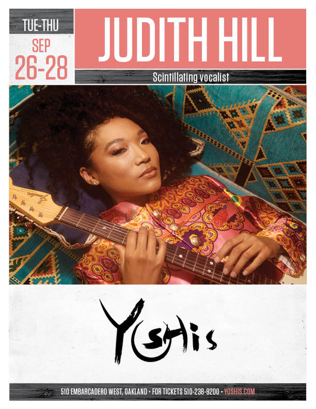 Yoshi s Judith Hill Performing at Yoshi s promotion flier on Digifli com