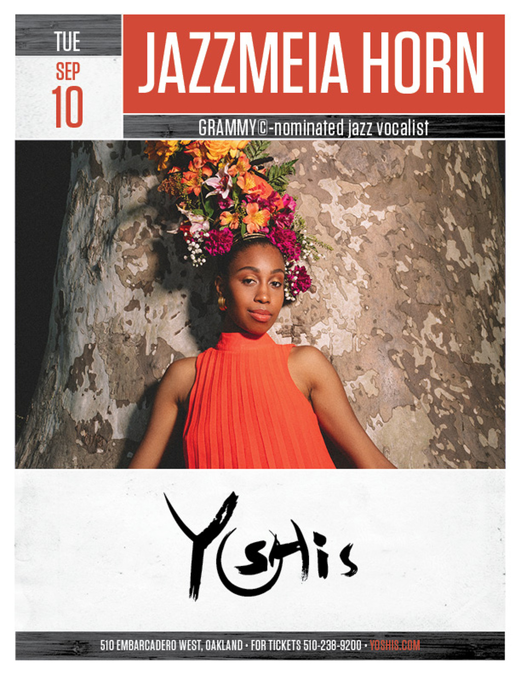 Yoshi s Jazzmeia Horn Hits Yoshi s Oakland with a Soulful Serenade promotion flier on Digifli com