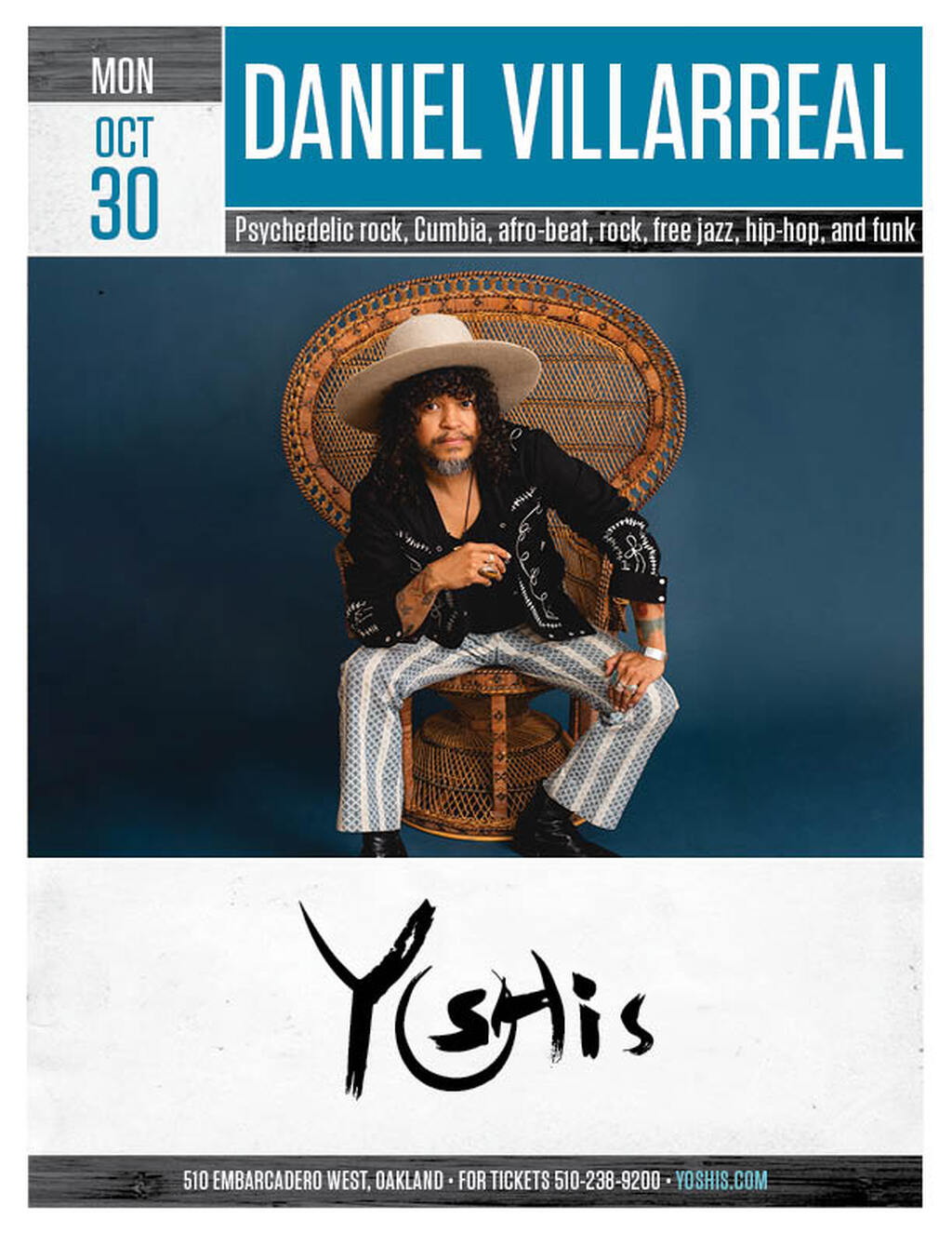 Yoshi s Join Daniel Villarreal For A Night Of Psychedelic Rock and Funk at Yoshi s promotion flier on Digifli com