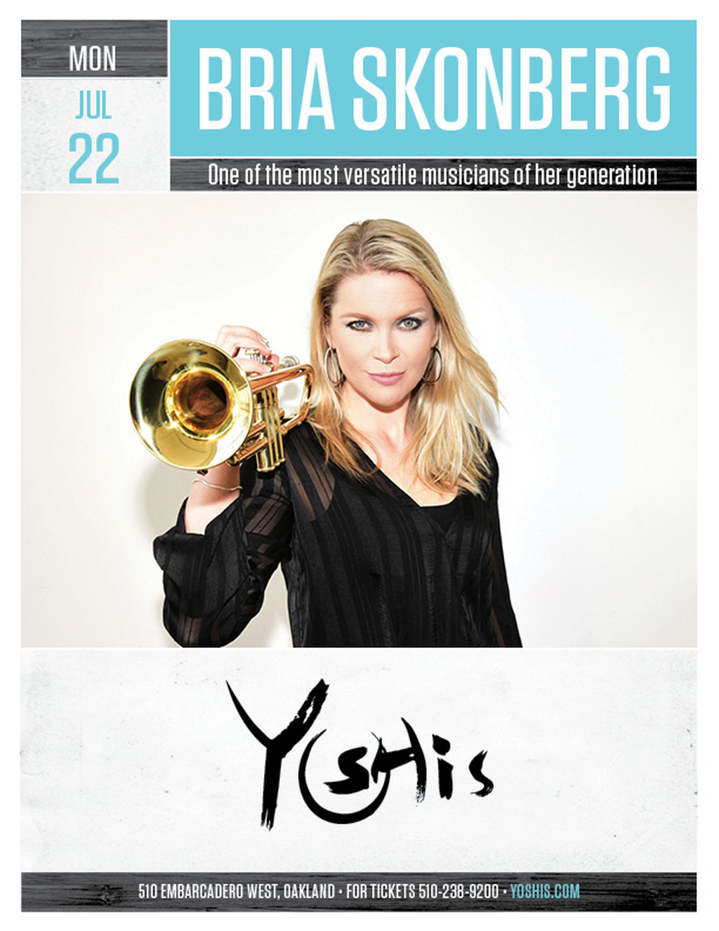 Yoshi s Get Ready to Jazz It Up with Bria Skonberg at Yoshi s  promotion flier on Digifli com