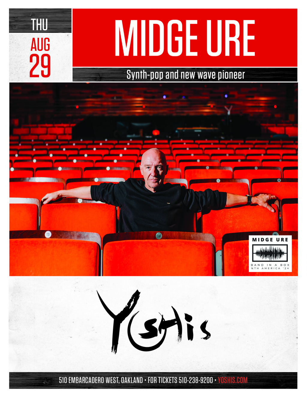 Yoshi s Midge Ure Takes Center Stage in Oakland  An Unmissable Night at Yoshi s promotion flier on Digifli com