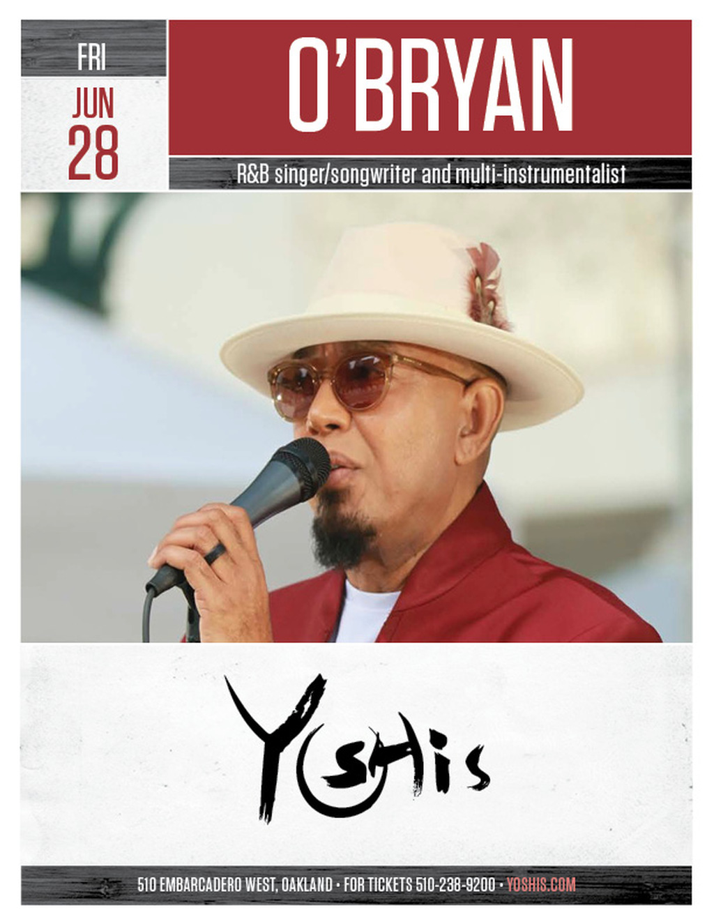 Yoshi s Get Ready for an Unforgettable Night with O Bryan at Yoshi s  promotion flier on Digifli com