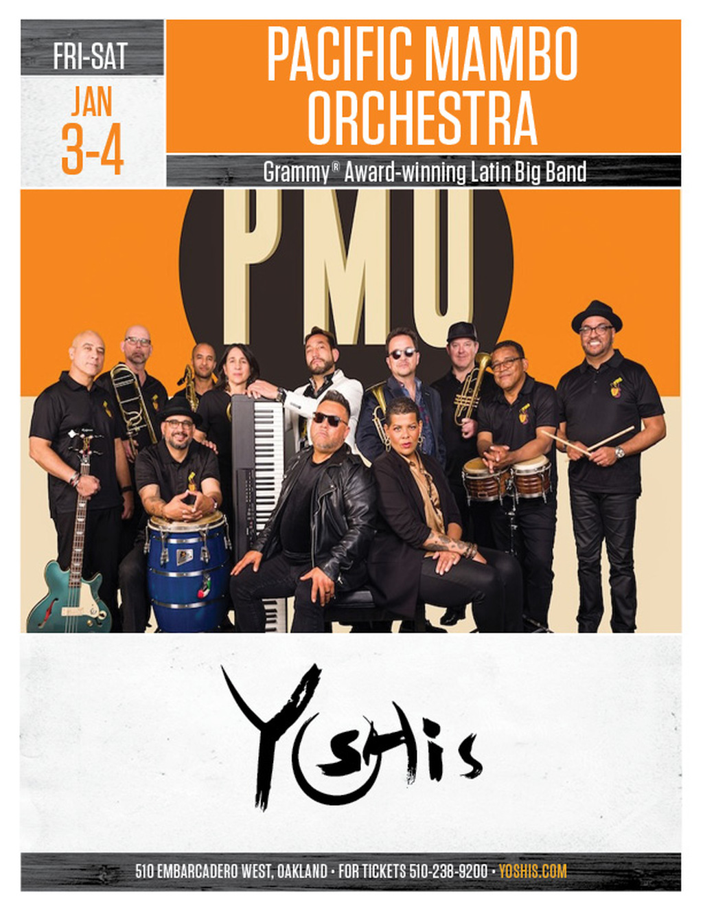 Yoshi s Jazz Up Your Weekend at Yoshi s Oakland  The Pacific Mambo Orchestra is Here  promotion flier on Digifli com