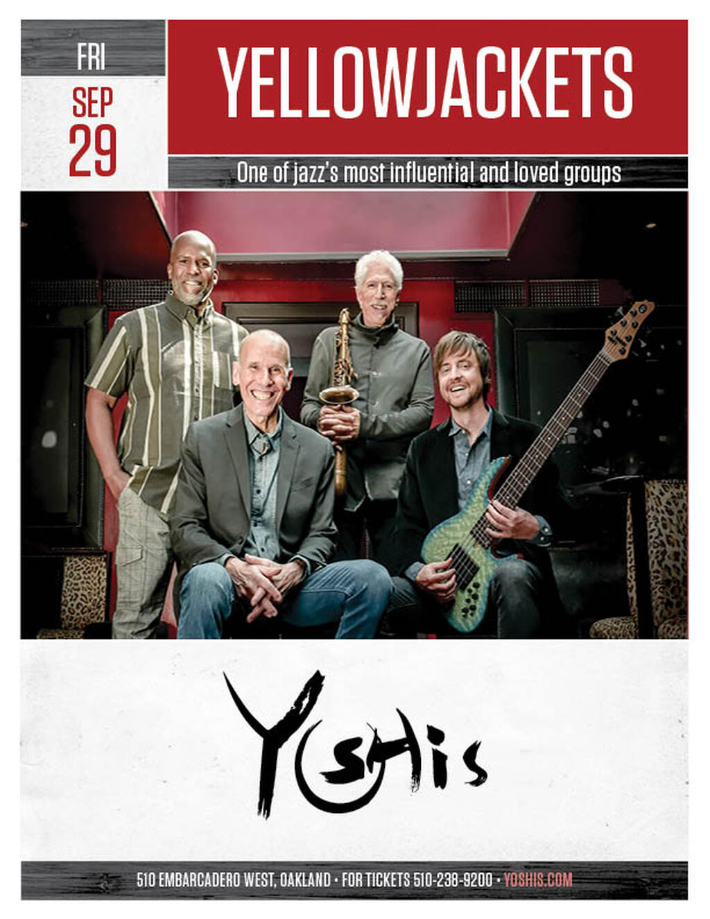 Yoshi s FRI SEP Come See The Yellowjackets  promotion flier on Digifli com