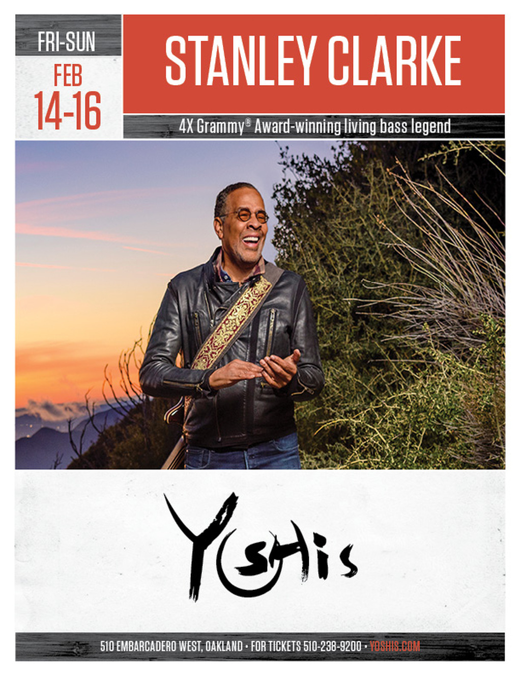 Yoshi s Get Ready to Dance with Stanley Clarke at Yoshi s Oakland  promotion flier on Digifli com