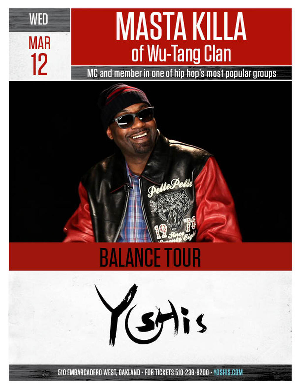 Yoshi s Get Ready to Vibe with Masta Killa at Yoshi s Oakland  promotion flier on Digifli com