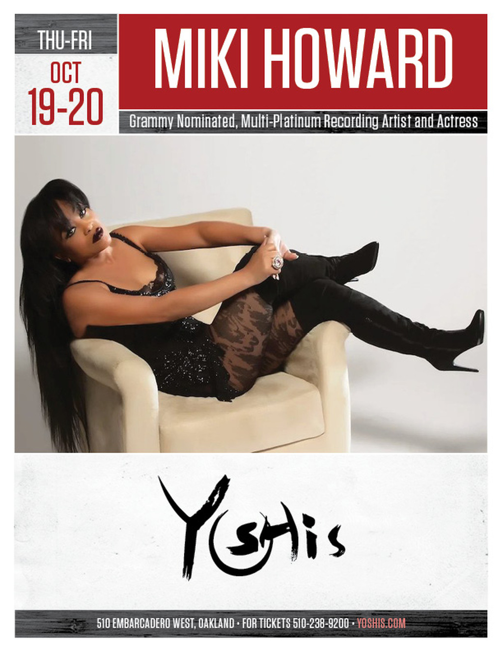 Yoshi s Get Ready For A Night Out With Miki Howard promotion flier on Digifli com