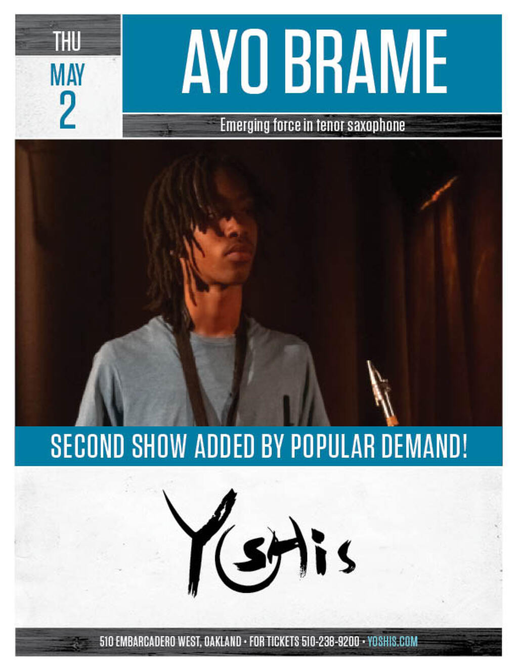 Yoshi s MAY AYU BRAME  An Emerging Force in Tenor Saxophone promotion flier on Digifli com