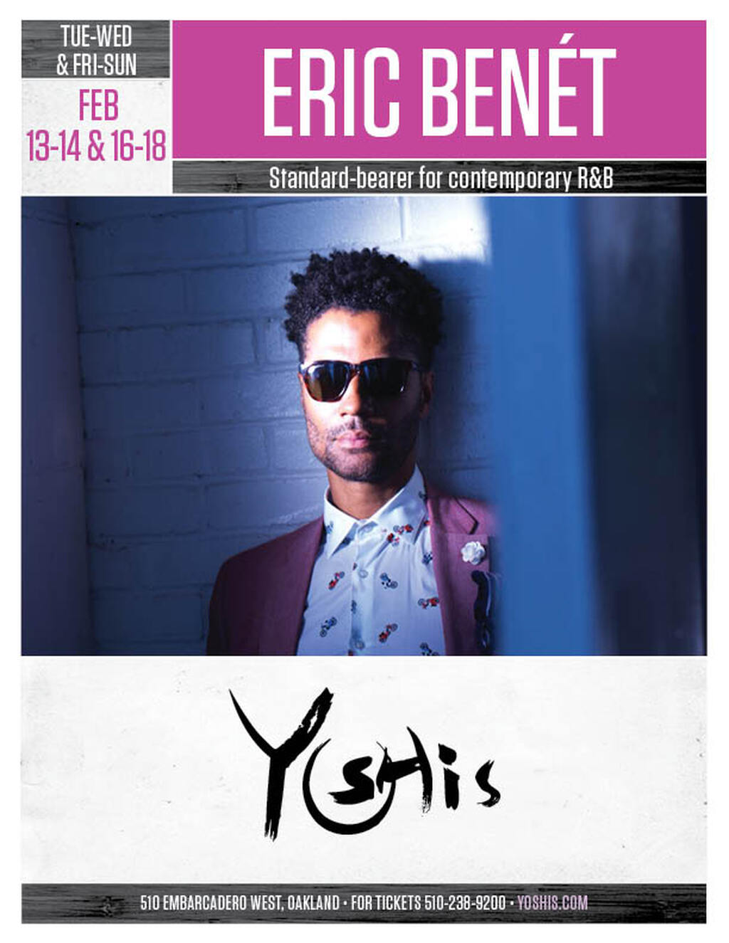 Yoshi s Eric Benet Set to Heat Up Yoshi s This Weekend  promotion flier on Digifli com