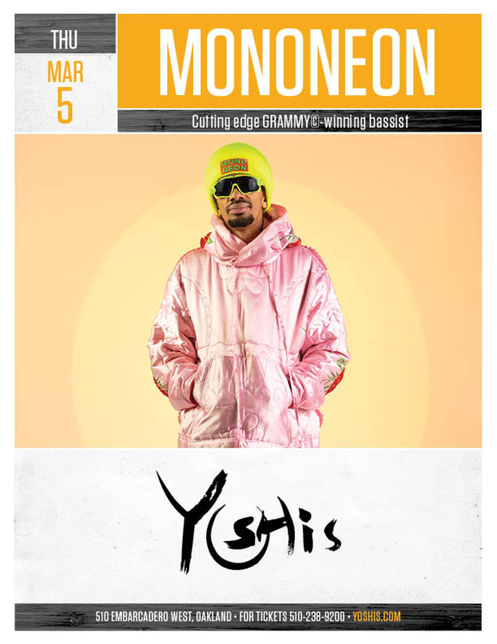 Yoshi s Yoshi s  Oakland   MONONEON Performance promotion flier on Digifli com