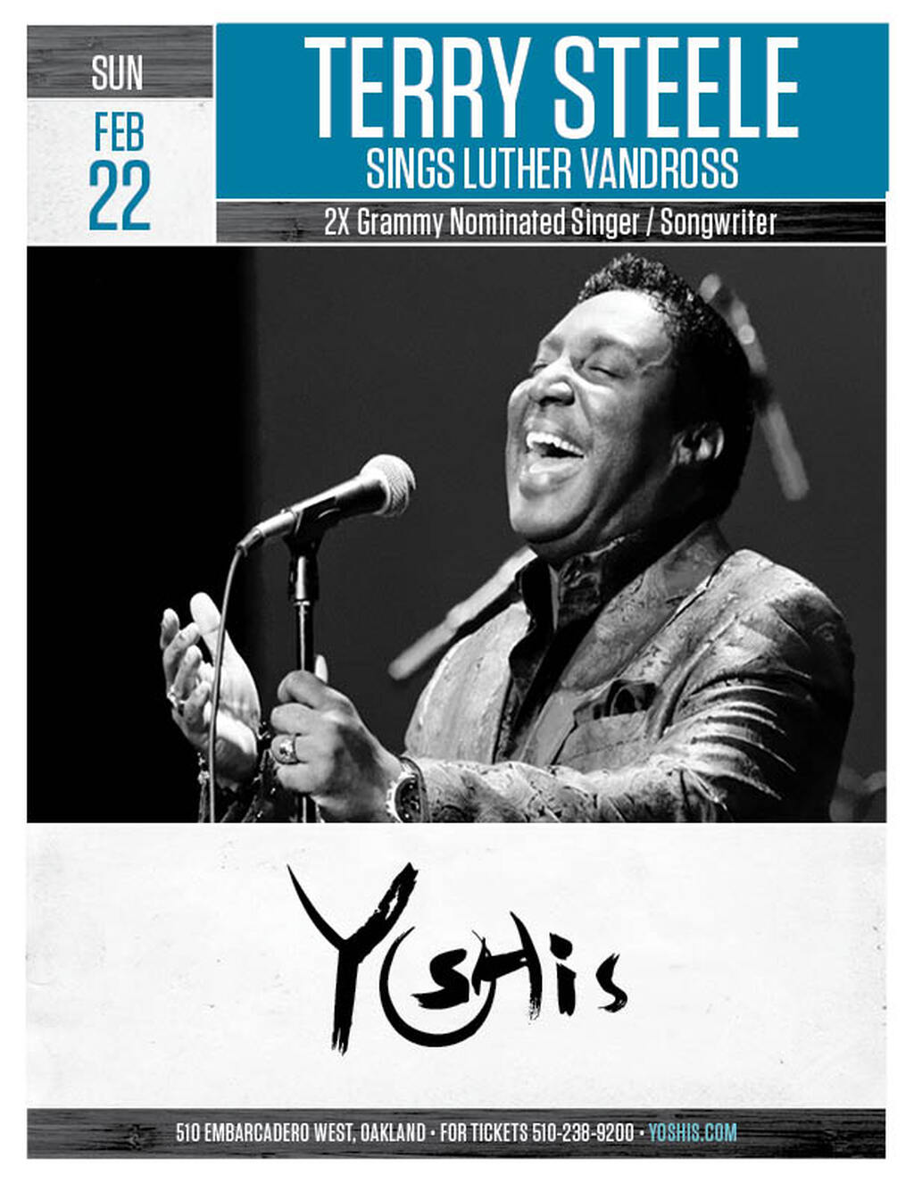 Yoshi s Yoshi s  Oakland   Terry Steele Performance promotion flier on Digifli com