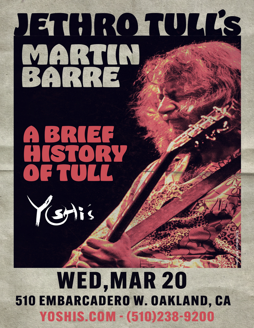 Yoshi s A Brief History of Martin Barre and Tull promotion flier on Digifli com