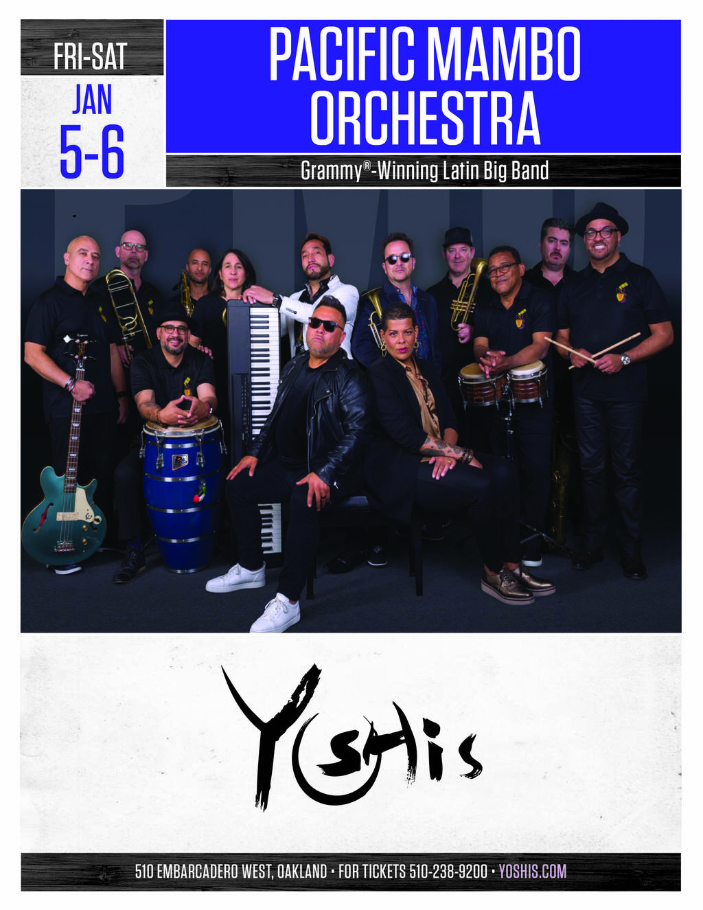 Yoshi s Pacific Mambo Orchestra at Yoshi s Oakland promotion flier on Digifli com