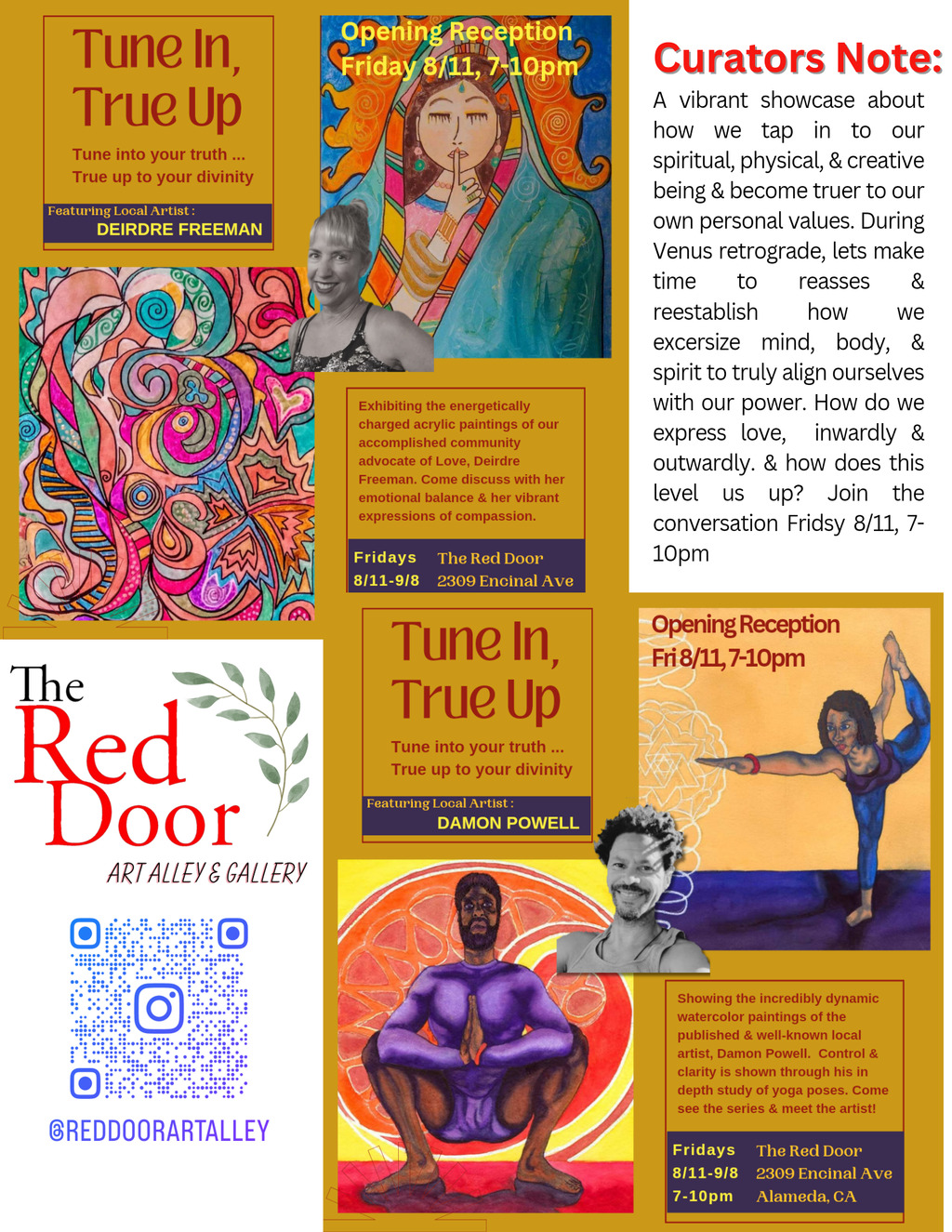 the Red Door gallery Tune In to True Up at The Red Door Gallery  promotion flier on Digifli com