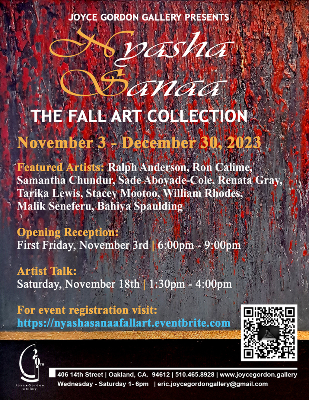 Joyce Gordon Gallery Experience the Fall Art Collection at Joyce Gordon Gallery  promotion flier on Digifli com