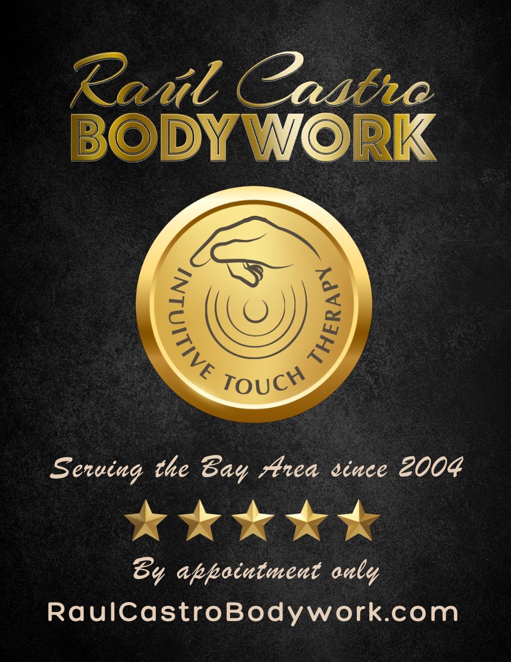 Raul Castro Bodywork The Power of a TOUCH promotion flier on Digifli com