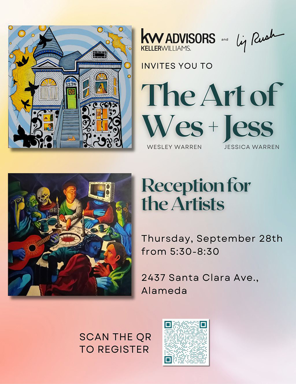 Keller Williams Advisors   East Bay Keller Williams Advisors   East Bay Invites You to the Reception for Wes   Jess promotion flier on Digifli com