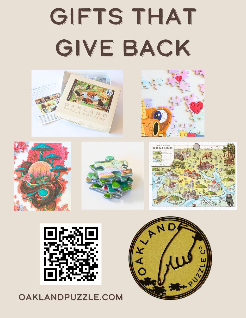 unkown Get Your Puzzle On at Oakland Puzzle Company  Gifts That Give Back in Oakland  CA promotion flier on Digifli com