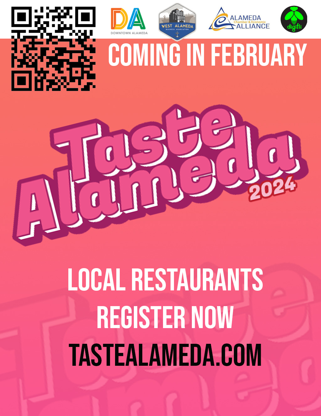  Digifli  Bringing the Taste of West Alameda to You promotion flier on Digifli com