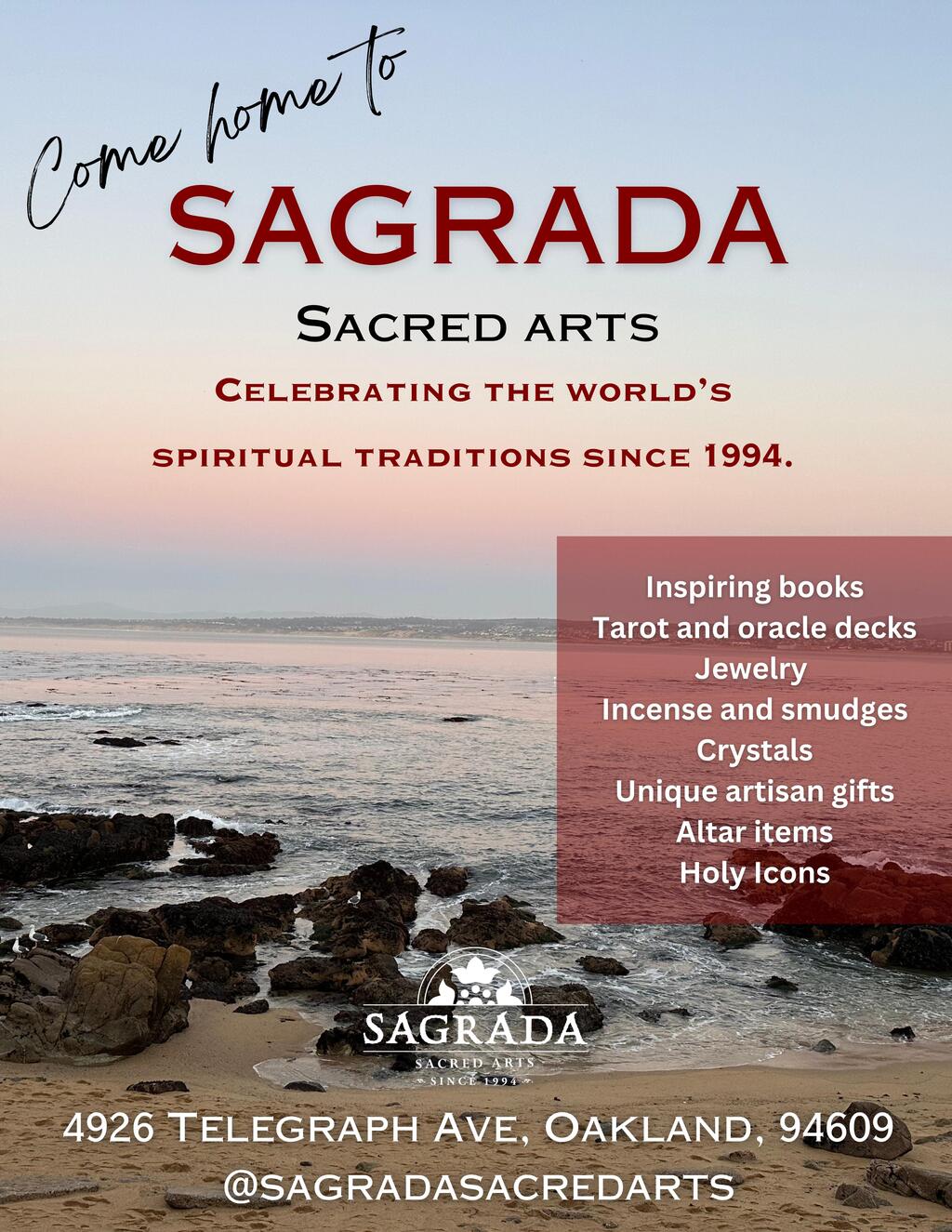 Sagrada Sacred Arts Celebrating Our 25th Anniversary    Sagrada Sacred Arts Since 1994  promotion flier on Digifli com