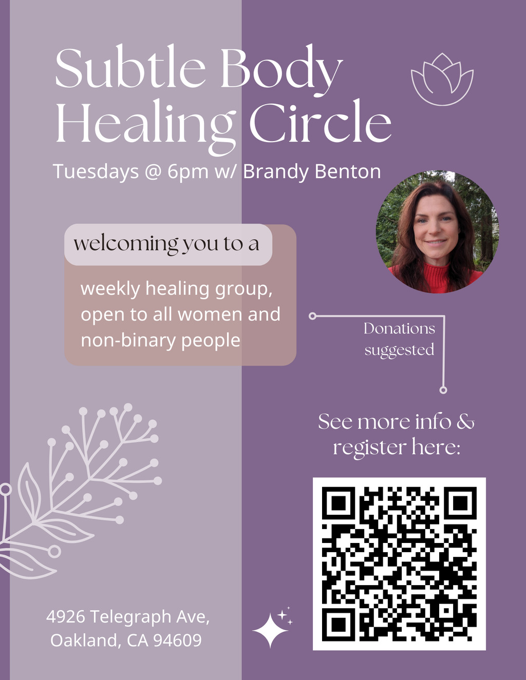 Sagrada Sacred Arts Welcome to the Subtlc Body Healing Circle  promotion flier on Digifli com