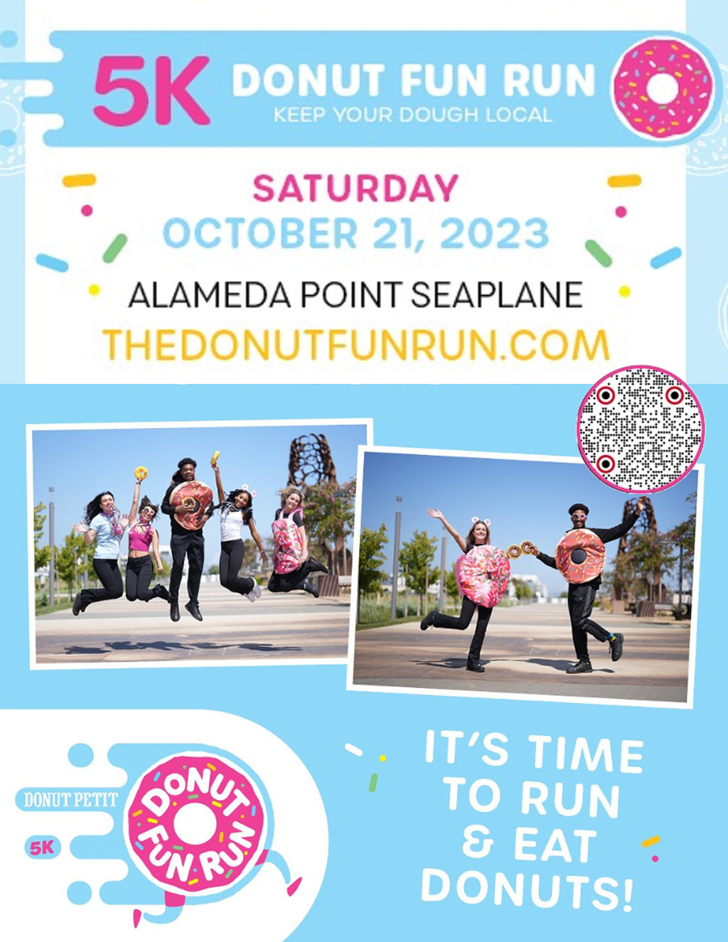 Cafe Jolie Run   Eat Donuts  Keep Your Dough Local at the Donut Fun Run  promotion flier on Digifli com