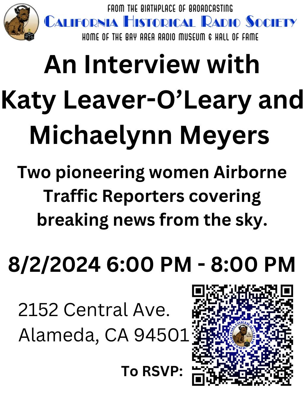 California Historical Radio Society Get Ready for a Unique Interview Experience with Pioneering Women Traffic Reporters  promotion flier on Digifli com