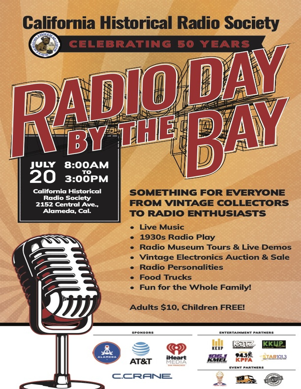 California Historical Radio Society Experience Radio Day by the Bay  promotion flier on Digifli com