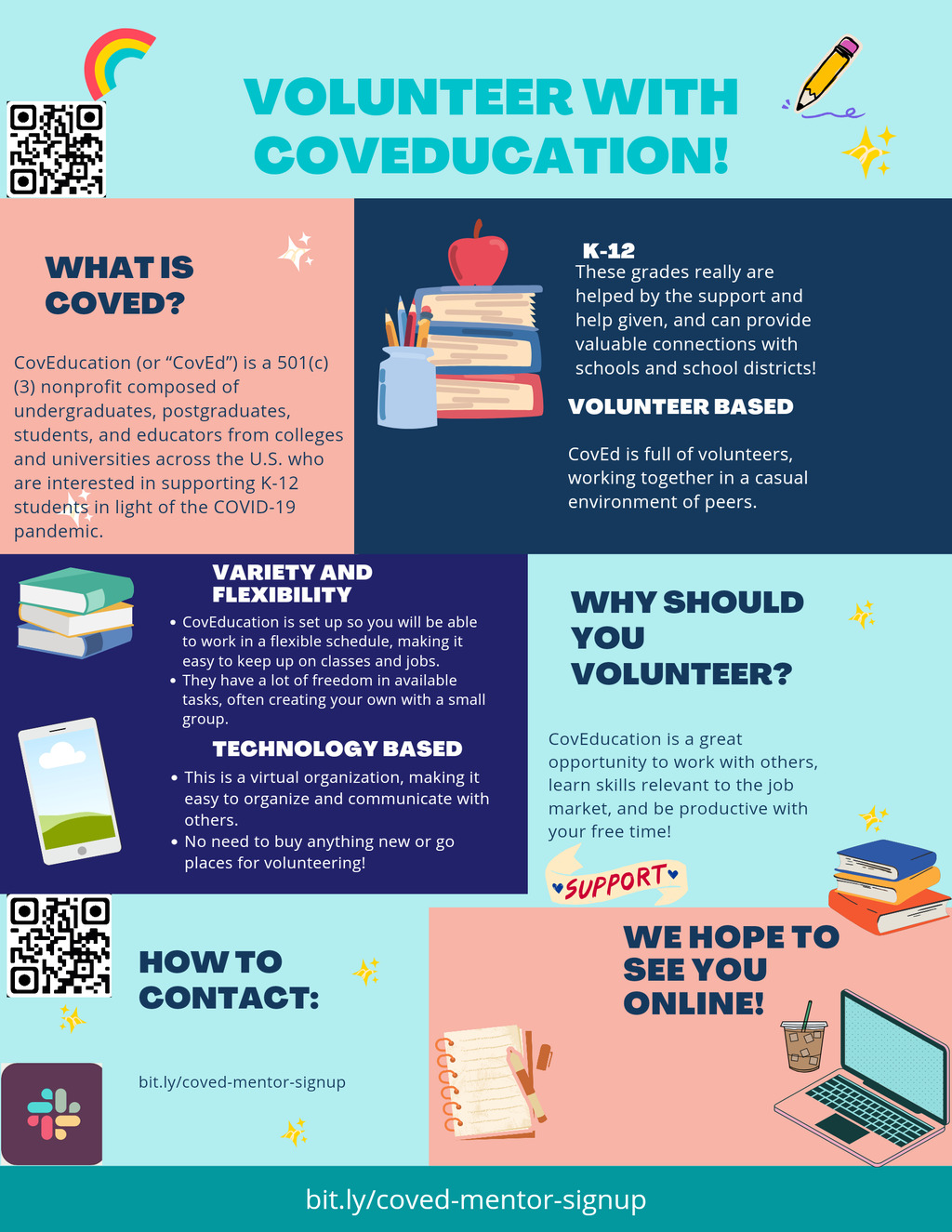  Volunteer with CovEd  Impacting K 12 Students in the US promotion flier on Digifli com